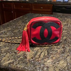 Vintage Chanel Red Chain and Navy